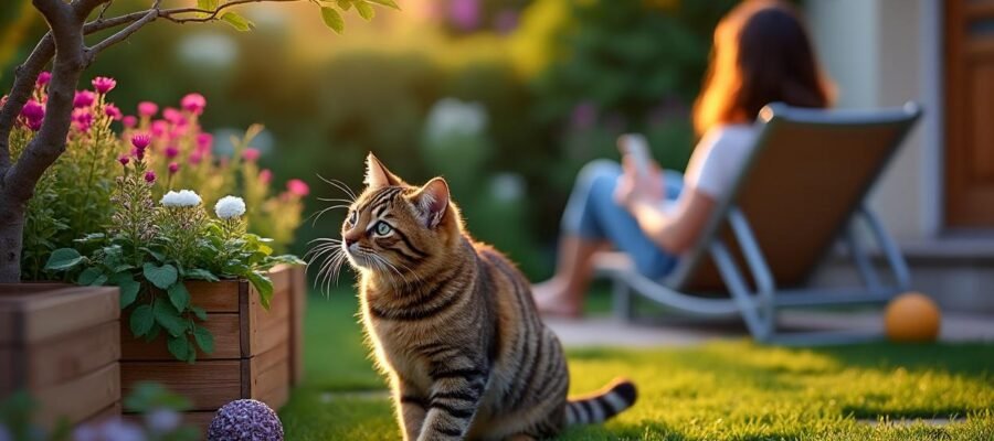 How do I keep my cat in the garden without running away?